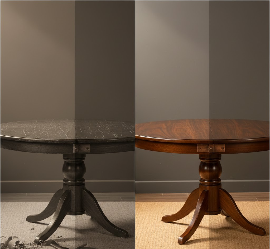 Restored vintage dining table