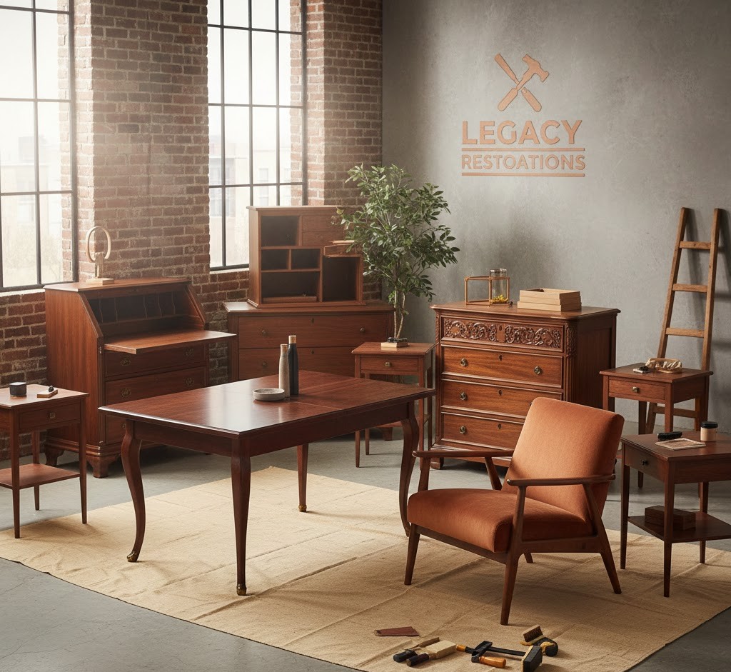Collection of restored furniture pieces